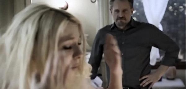  Rebel teen dauther Kenzie Reeves gets a fuck punishment from horny stepdad after getting home late.